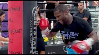 Floyd Mayweather UNLEASHES on Heavy Bag Ready to KO Gotti Full Workout [upl. by Nwahsear309]