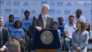 PRESS CONFERENCE  New York City Soccer Initiative [upl. by Evilc272]