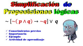 Como simplificar proposiciones lógicas – leyes lógicas – Super fácil  Matematicas profeguille [upl. by Tsirc]