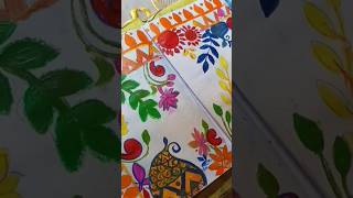 Acrylic paint easy  আল্পনা আকিঁ painting art [upl. by Erik858]