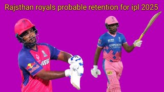 Rajsthan Royals Probable Retention For Ipl 2025 [upl. by Aiehtela]