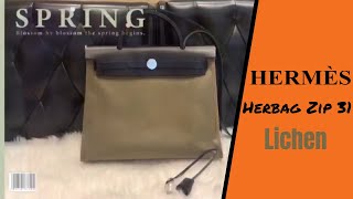 Hermes Lichen Herbag Zip 31  愛馬仕帆布包 [upl. by Siegfried]