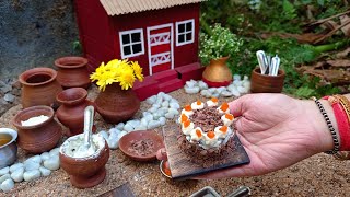 New Year Special Miniature Chocolate Cake  Chocolate Black Forest Cake  Tiny Miny Kitchen [upl. by Pietrek]