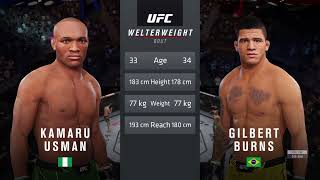 UFC Kamaru Usman vs Gilbert Burns [upl. by Ertnod988]