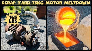 75KG Motor Melt Scrap Yard Find  Trash To Treasure  ASMR Metal Melting  BigStackD Copper Casting [upl. by Larisa]