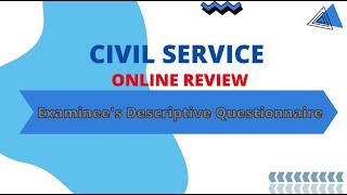 CIVIL SERVICE REVIEWER 2023 Examinees Descriptive Questionnaire [upl. by Rebmik]