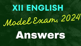 XII English Model Exam 2024 [upl. by Bobker]