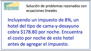 Solucion de problemas con ecuaciones lineales ejemplo 3 [upl. by Suiratnod238]