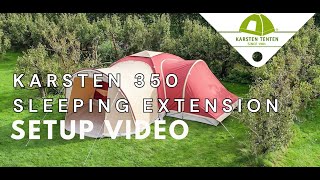 Pitching an inflatable Karsten Tent with Sleeping Ext  Veranda Awning [upl. by Katsuyama]