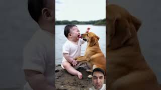 dog cute funny baby cutebaby [upl. by Publea]