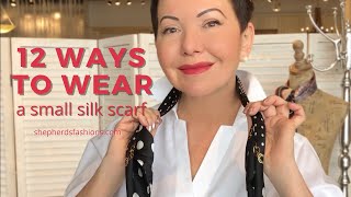 12 Ways to Wear A Small Silk Square Scarf [upl. by Soo]