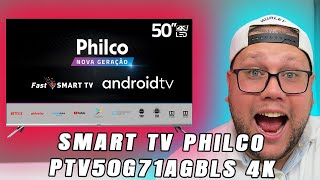 Smart TV Philco PTV50G71AGBLS 4K LED UHD borda infinita comando de voz [upl. by Chilson256]