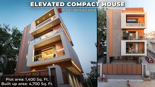 This 1400 Sq Ft Elevated Compact House is the unique example of Going Beyond The Limitations [upl. by Yekcin]