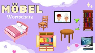 Wortschatz Möbel für Kinder  German Vocabulary  Furniture  A1 [upl. by Weinshienk135]