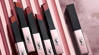 New YSL Slim Glow Matte Lipsticks Swatch and Review [upl. by Ecirtaemed865]