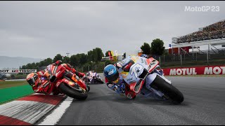 ALEX MARQUEZ VS PECCO BAGNAIA CATALUNYA BARCELONA SPANYOL  MOTOGP 23 GAMEPLAY [upl. by Liag]