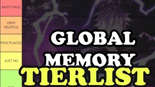 GLOBAL MEMORY TIER LIST  JUJUTSU KAISEN PHANTOM PARADE [upl. by Taggart]