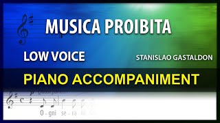 Musica proibita  Karaoke  Gastaldon  Low Voice [upl. by Teagan570]