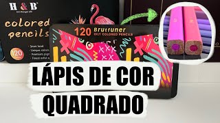 LÁPIS DE COR QUADRADO BRUTFUNER 120 CORES  SQUARE COLORE PENCILS  LAPICES DE COLORES CUADRADOS [upl. by Jerrilee484]