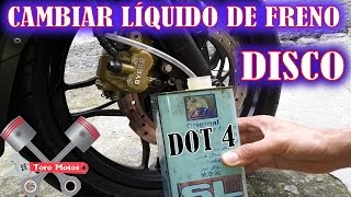 Como Cambiar Liquido De Freno De Moto  Purgar freno de disco Fácilmente [upl. by Otsugua686]