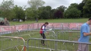 Sophie Kingdom competes in the Preston Park giant maze orienteering competition [upl. by Ykcaj]