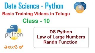 How to use the Law of Large Numbers Randn Function in Telugu  DS PythonVLR Training Class 10 [upl. by Golter]