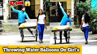 Throwing Water Balloons On Girls  Prakash Peswani Prank [upl. by Zoila]