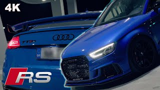 AUDI RS3 ft AUDI TTRS 4K pops and bangsrolling antilaglaunch [upl. by Avelin]