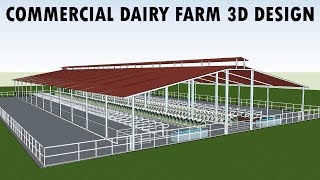 Commercial Dairy Farm Design  Cow Shed Design [upl. by Cathee]