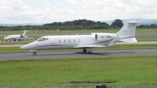 LearJet 60 OEGMA landing at Manchester 13th July 2009 [upl. by Newob]