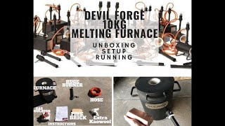 Devil Forge 10 kg Light Duty Propane Melting Furnace Set Up And Use  3kg Copper Bar Melt [upl. by Maffa]