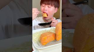 Mukbang ASMR チーズミルフィーユハムカツ Cheese Millefeuille Ham Cutlet asmr shorts [upl. by Omolhs]