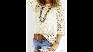 BLUSA BLANCA TEJIDA FACIL Y RAPIDO A CROCHET PARTE 1 [upl. by Harneen]