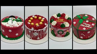 Christmas Cake Design Ideas  Christmas Buttercream Cake [upl. by Eitnom]