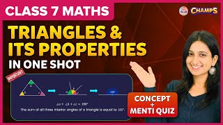 Triangles and its Properties  Complete Chapter Explanation  Concepts  Menti Quiz  Class 7 Maths [upl. by Saile]