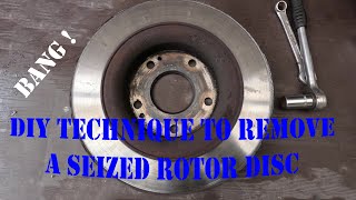 Free a seized rotor brake disc DIY [upl. by Nhabois]