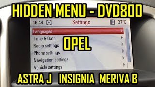 Opel Vauxhall Astra J  Insignia  Meriva B Hidden Menu DVD800 [upl. by Docilla563]