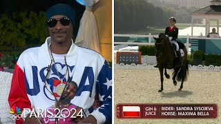 Snoop Dogg has found his new favorite Olympic sport equestrian dressage  NBC Sports [upl. by Zere]