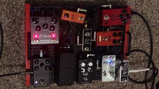 Stacking OverdriveGain Pedals  Xotic JHS and J Rockett  Stratocaster old pedal board version [upl. by Glanti]