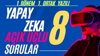 8 Sınıf Seçmeli Yapay Zeka Dersi 1 Dönem 1 Yazılı Sınavı Açık Uçlu Soruları ve Cevapları 2024 [upl. by Hamford]