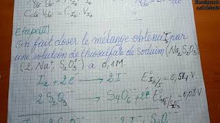 Dosage indirect des ions hypochlorites dune eau de javel Iodométrie Partie 2 [upl. by Elylrac]