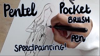 Pentel Pocket Brush Pen speedpainting [upl. by Yann92]