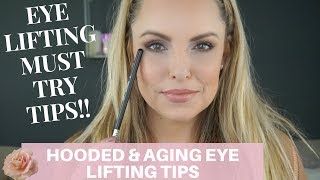 LIFE CHANGING EYE LIFTING TIPS FOR AGING EYES  Makeup Beginners Guide [upl. by Romulus667]