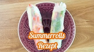 Summerolls mit Erdnusssoße vegan  Sommerrollen Anleitung  Vegetarische Rezepte  KimsKrams [upl. by Melburn739]