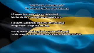 Bahamas National Anthem MARCH ON BAHAMALAND with music vocal and lyrics English [upl. by Nnaoj491]