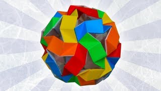 Origami Bouncy Unit Icosahedron Tom Hull [upl. by Akayas]