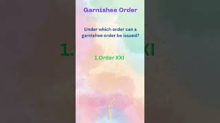 31 Garnishee Order  Order 21  CPC 1908  AIBE Previous Paper MCQs [upl. by Ynattyrb]