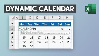 How to make a Dynamic Calendar in Excel  Insert a Calendar using a Formula [upl. by Emilio723]