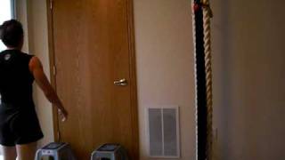 CrossFit Kelly Moore Rope climbFull ROM HSPU WOD [upl. by Wynny]