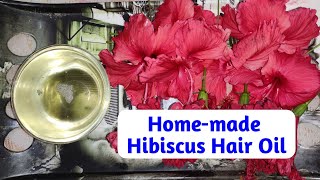 Homemade hibiscus hair oil for black  strong Long and Shiny hair।। गुड़हल के फूल का तेल [upl. by Ettevy]